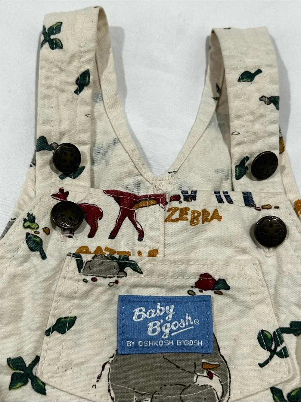 Oshkosh B’Gosh Overalls Baby Size:12 Months Vintage Vestbak Safari Animal USA
